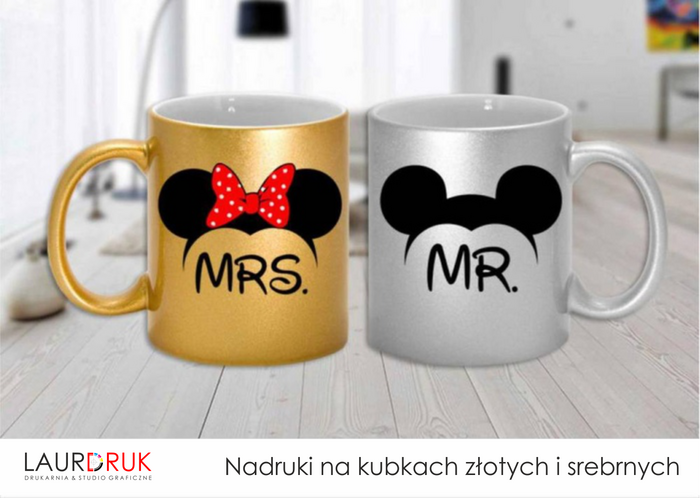 Nadruki na kubkach złotych i srebrnych